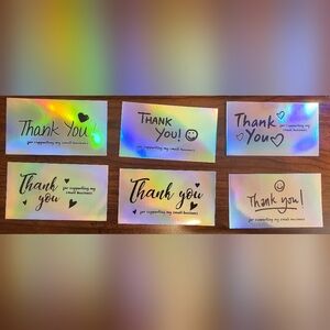 60 piece Holographic thank you cards in 6 mixed styles